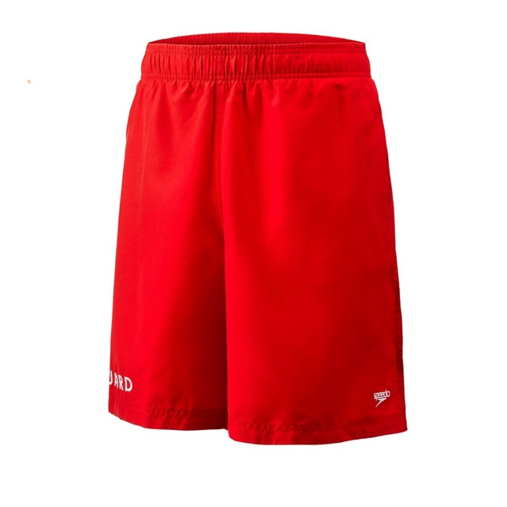Men's Guard 19" Volley Swim Trunks Red lifeguard swimsuit shorts M